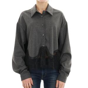 CAMICIA CON PIZZO GRIGIO